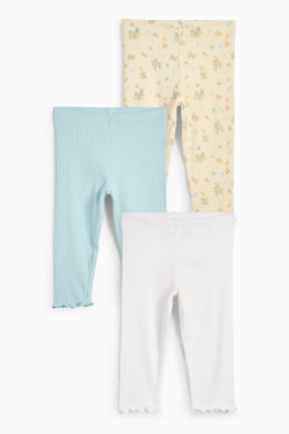 Multipack 3er - Blume - Leggings - gerippt