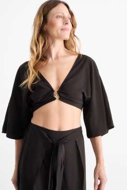 Korte blouse met V-hals