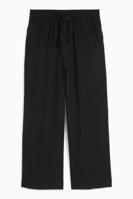 Pantalons de tela - high waist - wide leg - texturats