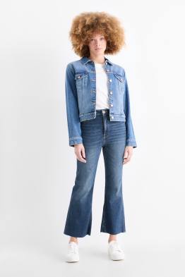 Korte flared jeans - high waist