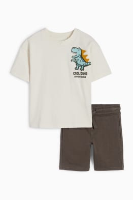 Dinozaur - set - tricou cu mânecă scurtă și pantaloni scurți de trening - 2 piese