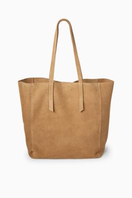 Velká semišová kabelka shopper