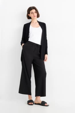 Pantalons de tela - high waist - wide leg - texturats
