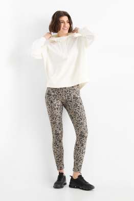 Sport-Leggings - 4 Way Stretch - gemustert - UV-Schutz