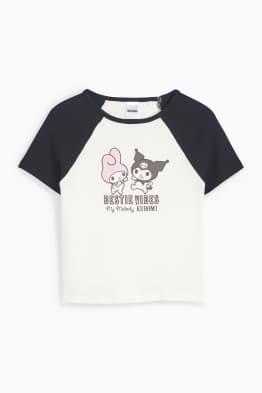 My Melody i Kuromi - koszulka z krótkim rękawem - w prążki