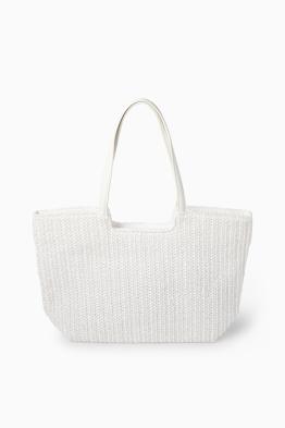 Velká slaměná kabelka shopper