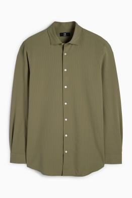 Business-overhemd - slim fit - cut away - met structuur