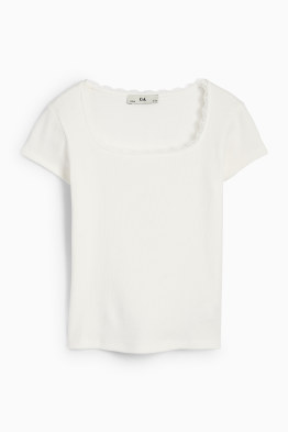 Kurzarmshirt - gerippt