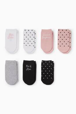 Multipack of 7 - trainer socks - polka dot