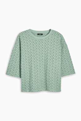 T-shirt - relaxed fit - Broderie Anglaise