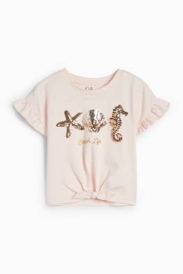 Animaux marins - T-shirt doté d’un nœud - effet brillant