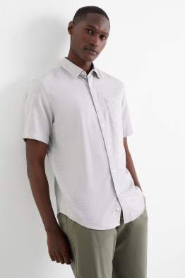 Camicia - regular fit - collo all'italiana