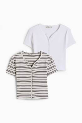 Set van 2 - T-shirt - geribd