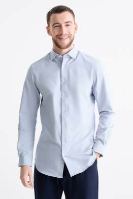Business-overhemd - slim fit - cut away - met structuur