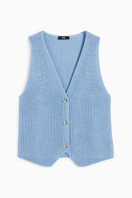 Knitted waistcoat - ribbed