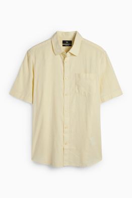 Chemise - coupe regular - col kent - lin mélangé