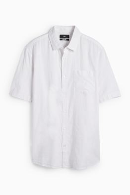 Chemise - coupe regular - col kent - lin mélangé