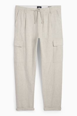 Pantaloni cargo - misto lino