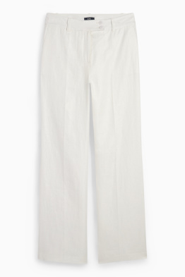 Pantalon de bureau en lin - high waist - straight fit