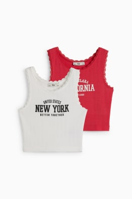 Lot de 2 - New York et Californie - haut - finition côtelée