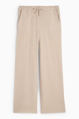 Pantalon - mid waist - wide leg