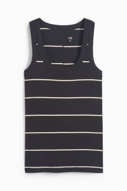 Basic top - ribstof - gestreept