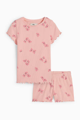 Schmetterling - Shorty-Pyjama - gerippt - 2 teilig