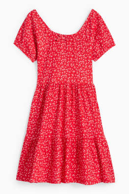 Dress - floral - textured