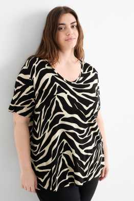 T-shirt con scollo a V - fantasia