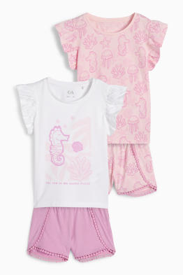 Multipack 2er - Meerestiere - Shorty-Pyjama - 4 teilig