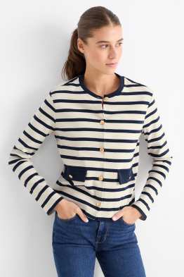 Sudadera con botones - de rayas