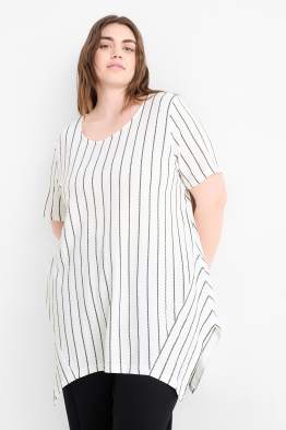 T-shirt - a righe - tessuto tramato