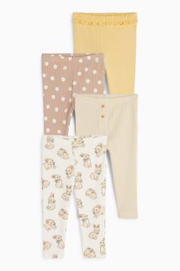 Multipack 4er - Blümchen und Häschen - Baby-Leggings