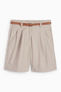 Shorts mit Gürtel - High Waist