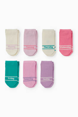 Multipack 7er - Wochentage - Sneakersocken mit Motiv