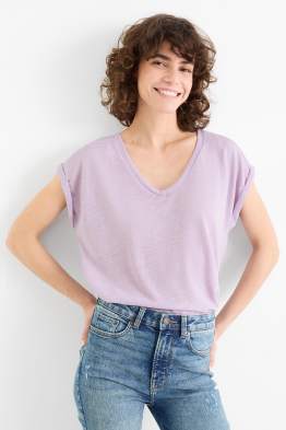 T-shirt à col V - regular fit