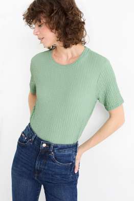T-shirt - regular fit - met structuur