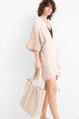Velká kabelka shopper - pruhovaná