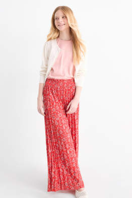 Geplooide broek - gebloemd
