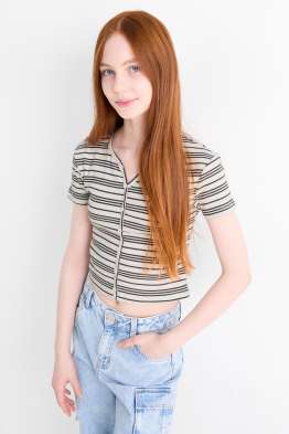 Set van 2 - T-shirt - geribd