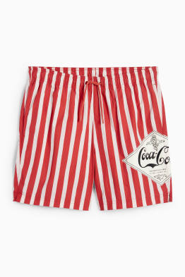 Badeshorts - gestreift - Coca-Cola