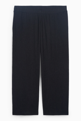 Pantaloni di jersey - vita media - gamba ampia - tessuto tramato