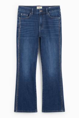 Bootcut jeans con strass - vita media