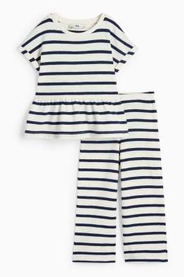 Set - T-shirt en jersey broek - 2-delig - gestreept
