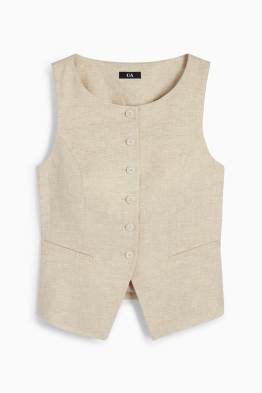 Business vesta - relaxed fit - lněná směs