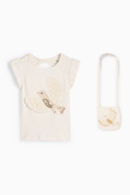 Vogel - set - T-shirt en tasje - 2-delig