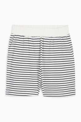 Basic sweatshorts - gestreept