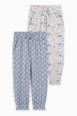 Confezione da 2 - pantaloni di jersey - a fiori