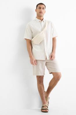 Pantalons curts - mescla de lli