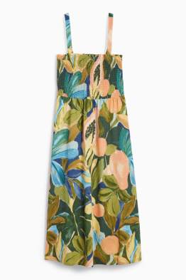 Robe Fit & Flare - à motif - texturée - finition smockée